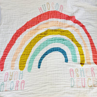 Thumbnail for Rainbow Cotton Muslin Baby Quilt
