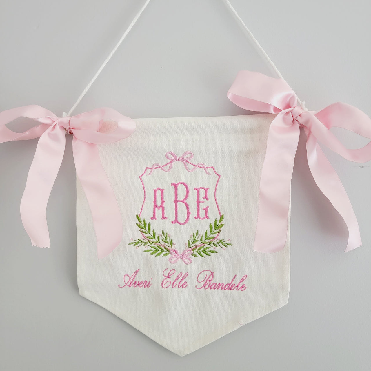 Custom Baby Banner with Satin Ribbon