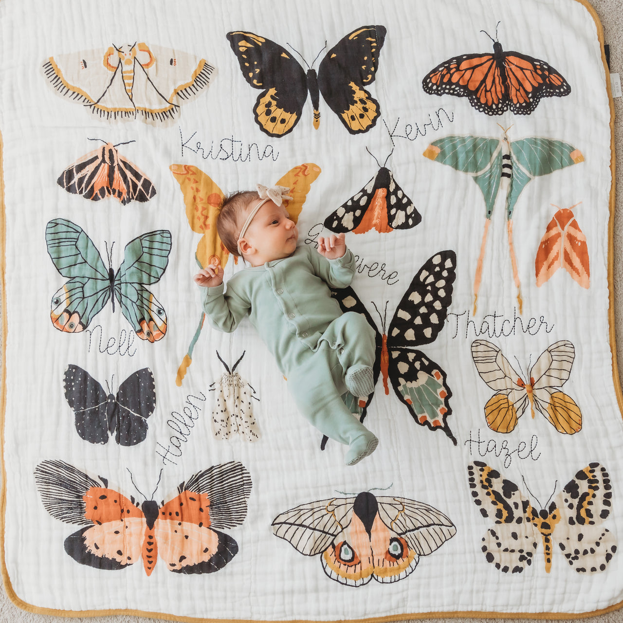 Butterfly Collector Cotton Muslin Baby Quilt