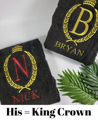 Thumbnail for Royalty Monogrammed Bath Towel Set
