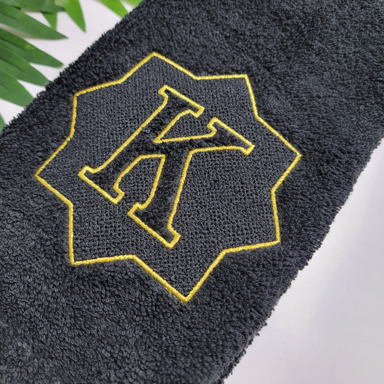 Square Star Embossed Initial Towel