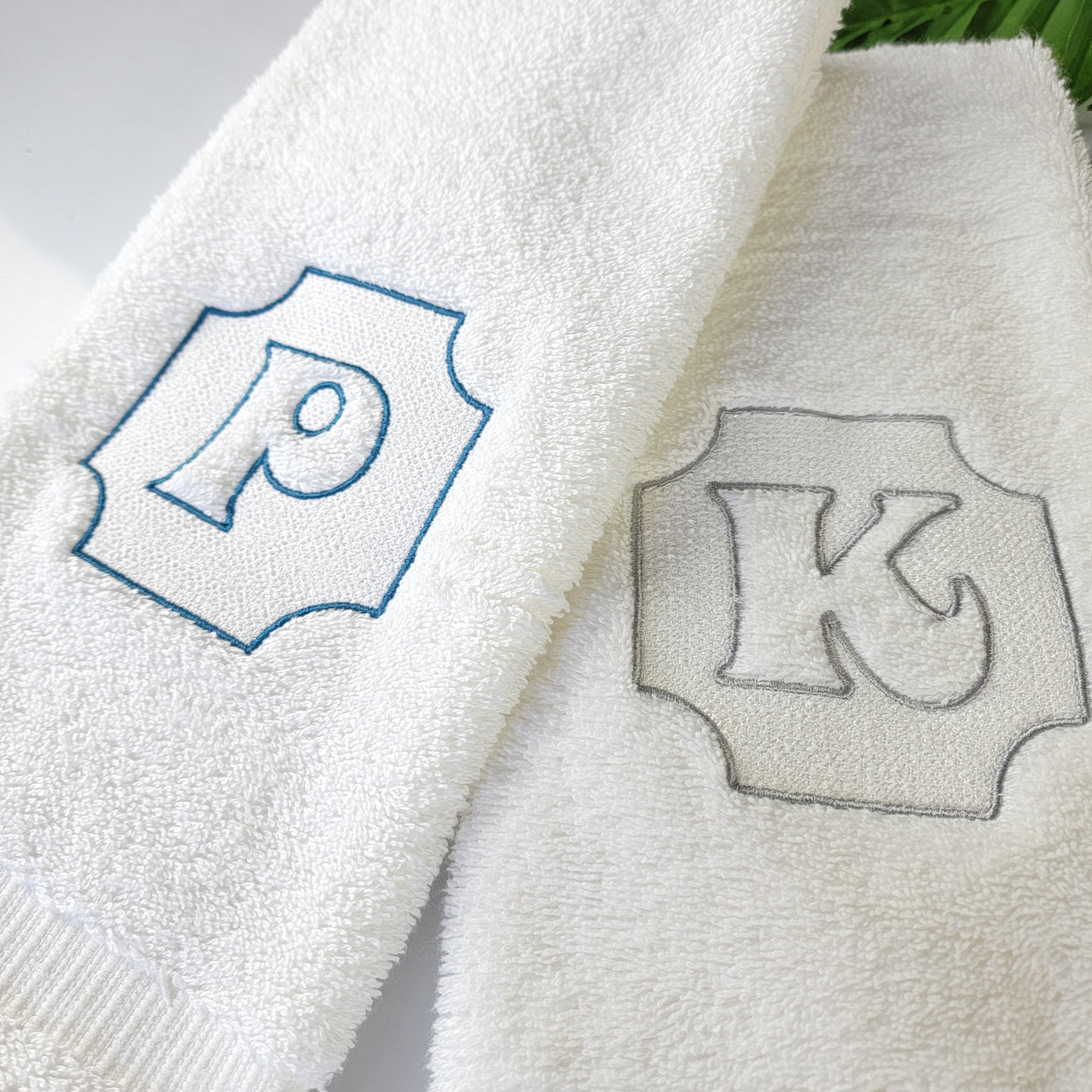 Square Embossed Initial Towel