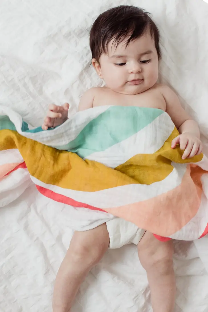 Rainbow Cotton Muslin Baby Swaddle