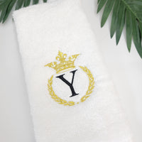 Thumbnail for Queen Monogrammed Hand Towel Set