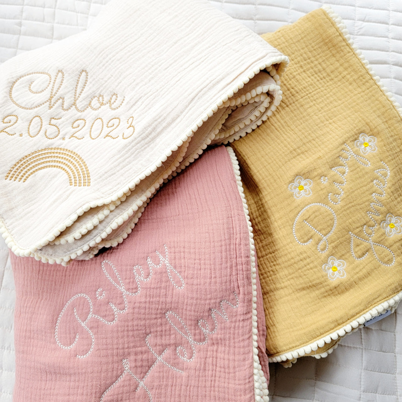 baby blanket with embroidered name
