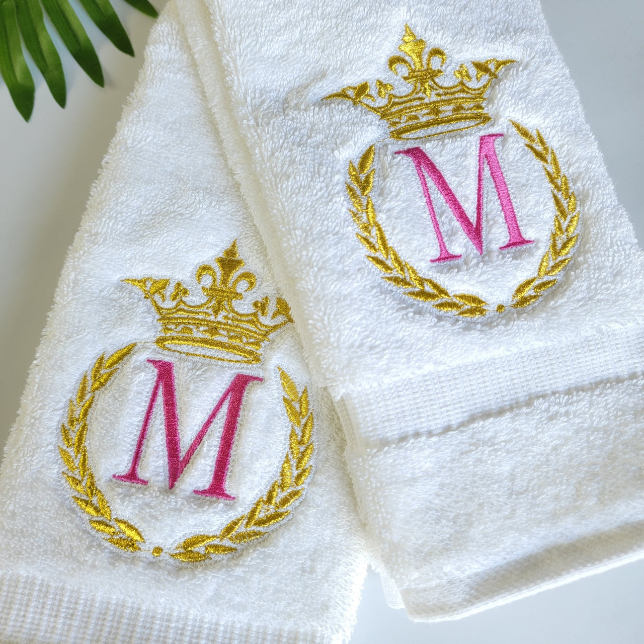 Queen Monogrammed Hand Towel Set