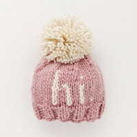 Thumbnail for hi. Rosy Hand Knit Beanie Hat