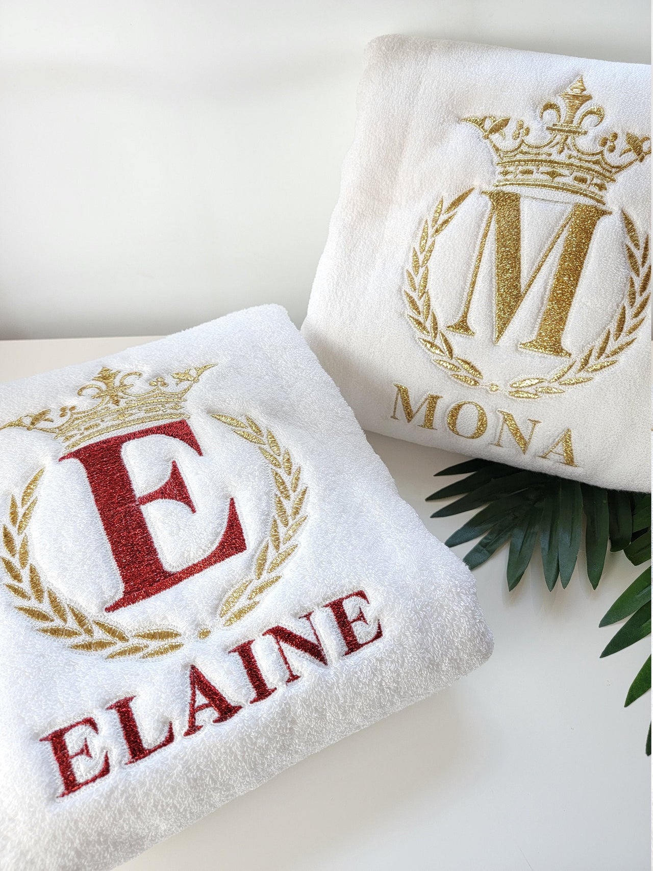 Personalized Bath Towel - Embroidered Monogrammed Towel with Queen Crown - Custom Embroidered Gift for Women - Embroidered Towel - Gift Box