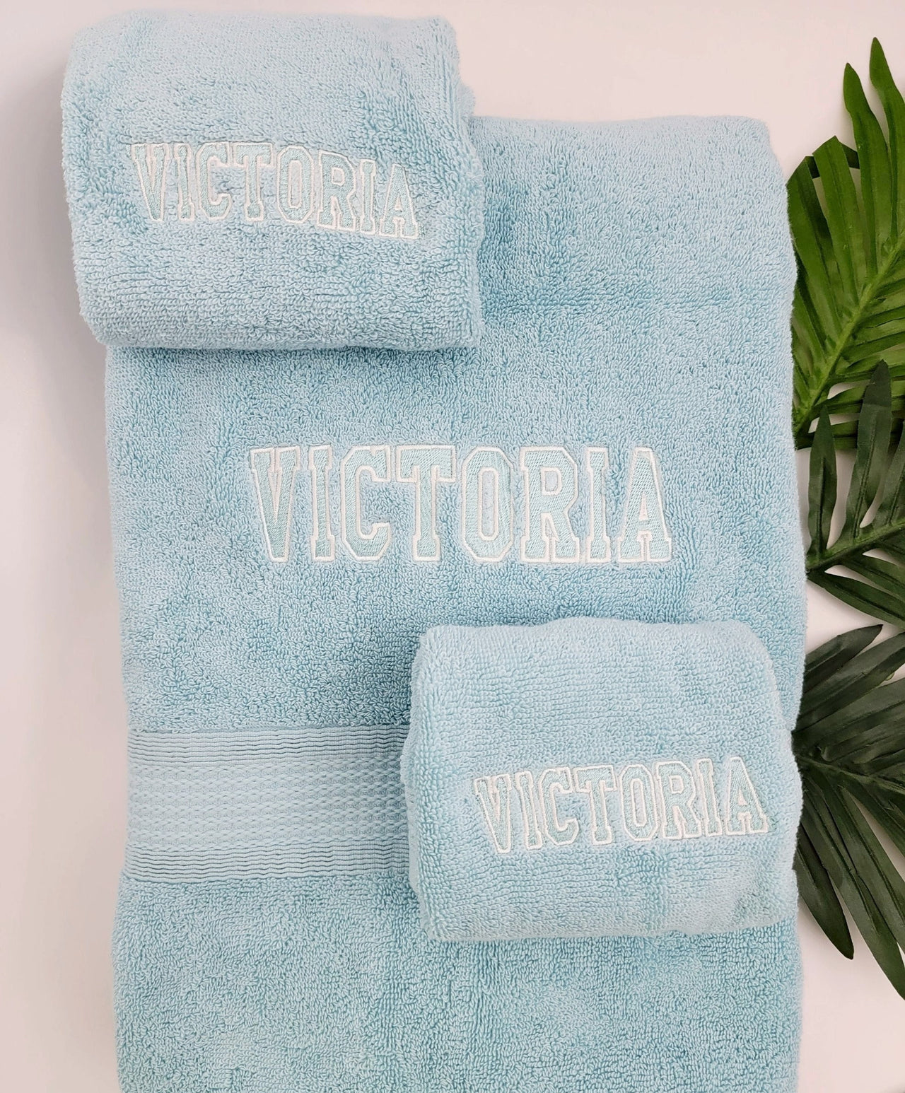 Monogrammed Bath Towel Set - Personalized Towels With Name - Set of Towels - Graduation Gift - Bachelorette Gift - Black Owned Shop