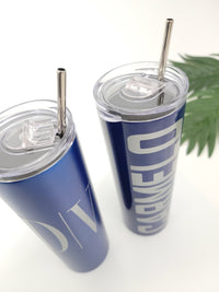Thumbnail for Personalized Tumbler with Lid & Straw - Skinny Matte Tumbler with Name - Personalized Gifts - Custom Water Bottle - Black Owned Shop