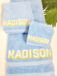 Thumbnail for Monogrammed Bath Towel Set - Personalized Towels With Name - Set of Towels - Graduation Gift - Bachelorette Gift - Black Owned Shop