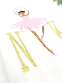 Thumbnail for Sugar Plum Fairy Monogrammed Tea Towel - Personalized Ballerina Towel -Nutcracker Christmas Kitchen Towel - Embroidered Hand Towel