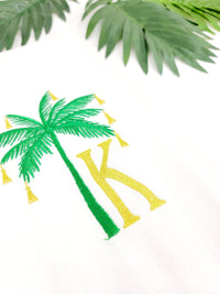 Thumbnail for Christmas Kitchen Towel - Personalized Palm Tree Tea Towel - Custom  Embroidered Hand Towel -  Holiday Kitchen Decor - Black Owned Shop