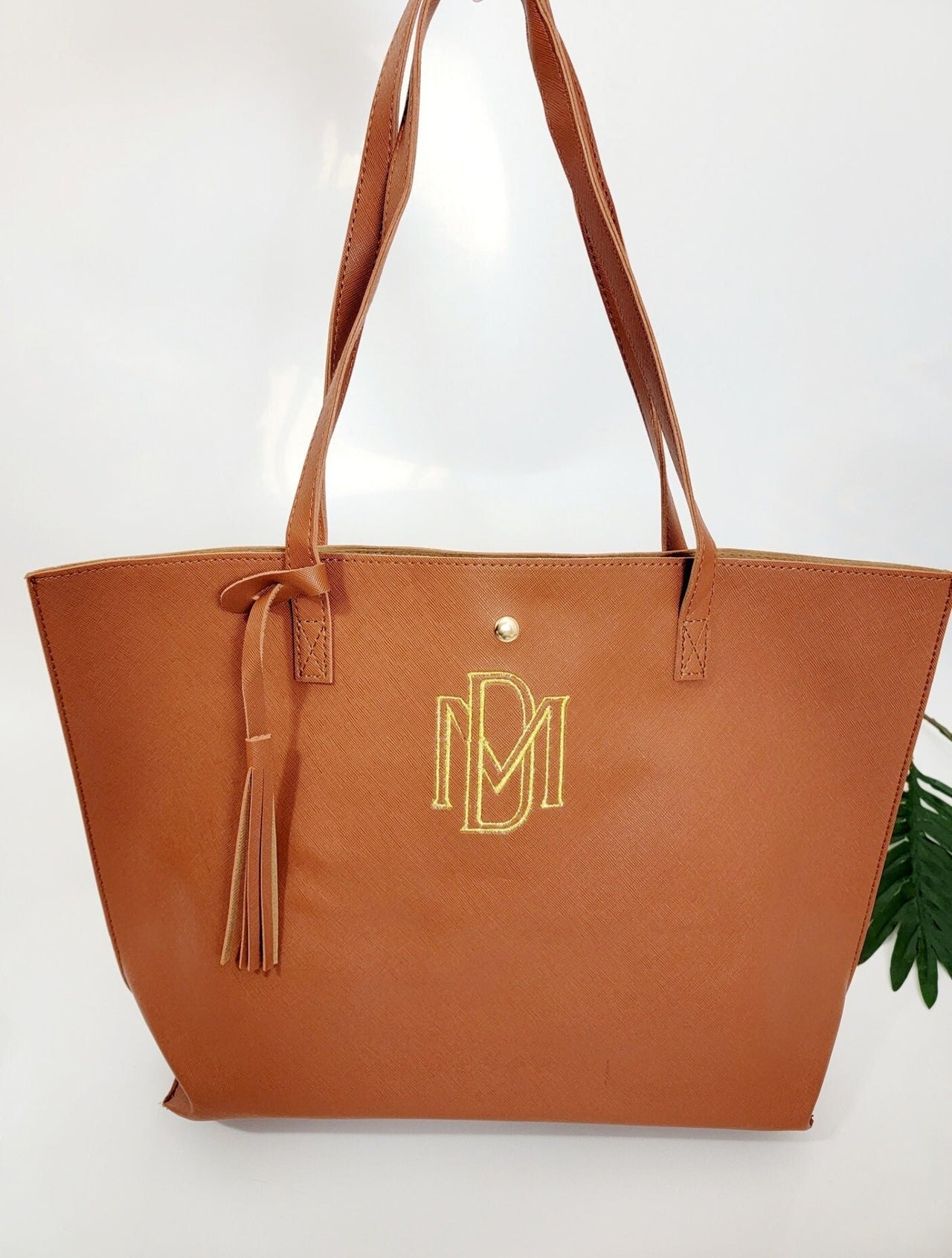 Brown Monogrammed Tote Bag For Women - Personalized Work Tote Bag - Travel Tote Bag - Bridesmaid Gift - Tote Bag Aesthetic