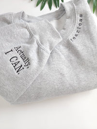 Thumbnail for Fearless Embroidered Sweatshirt For Women - Neckline Embroidered Sleeve - Christian Sweatshirt - Trendy Sweatshirt - Gift Idea