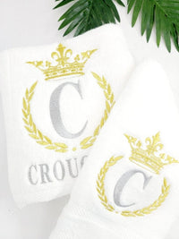 Thumbnail for Personalized Bath Towel - Embroidered Monogrammed Towel with Queen Crown - Custom Embroidered Gift for Women - Embroidered Towel - Gift Box