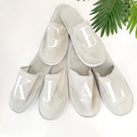 Thumbnail for Personalized Guest Slippers Set - Monogrammed Houseguest Slippers - Bridesmaids Slippers - Hotel Spa Slippers - Airbnb Slippers Set