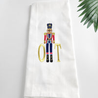 Thumbnail for Nutcracker Monogrammed Tea Towel - Personalized Towel -Nutcracker Christmas Kitchen Towel - Embroidered Hand Towel - Holiday Decor
