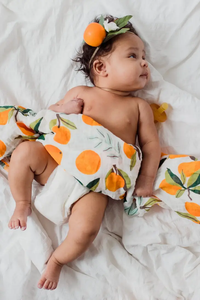 Thumbnail for Fresh Clementine Cotton Muslin Baby Swaddle