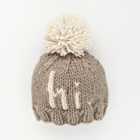 Thumbnail for hi. Pebble Brown Hand Knit Beanie Hat