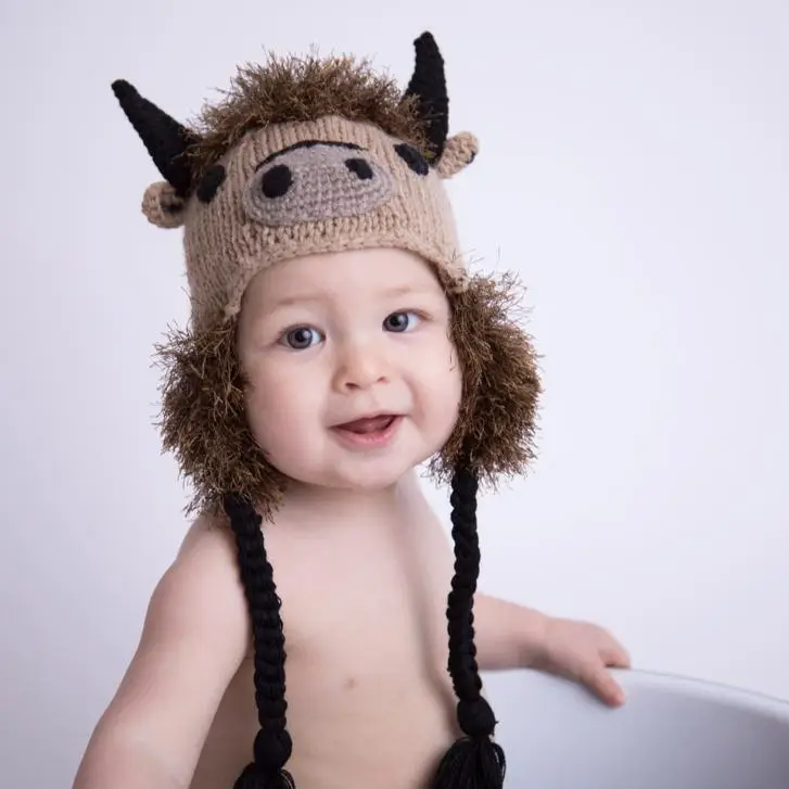 Buffalo Earflap Baby Beanie Hat