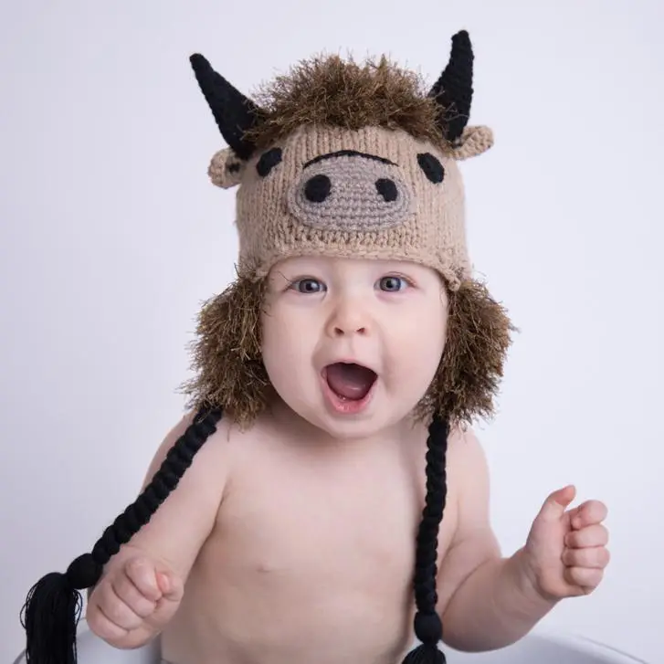 Buffalo Earflap Baby Beanie Hat
