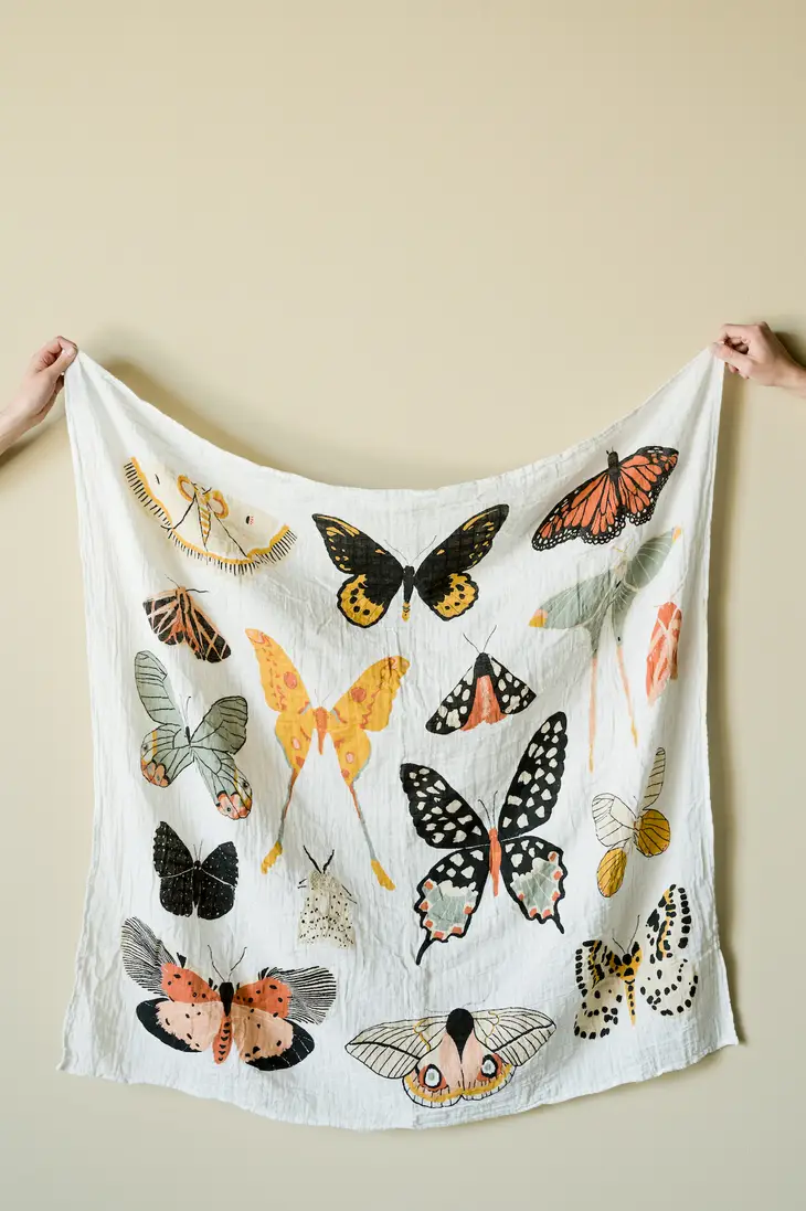 Butterfly Collector Cotton Muslin Baby Swaddle
