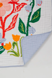 Thumbnail for Cottage Garden Cotton Muslin Baby Quilt