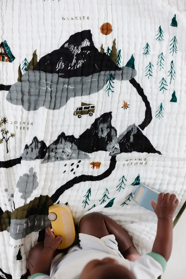 National Parks Cotton Muslin Baby Quilt