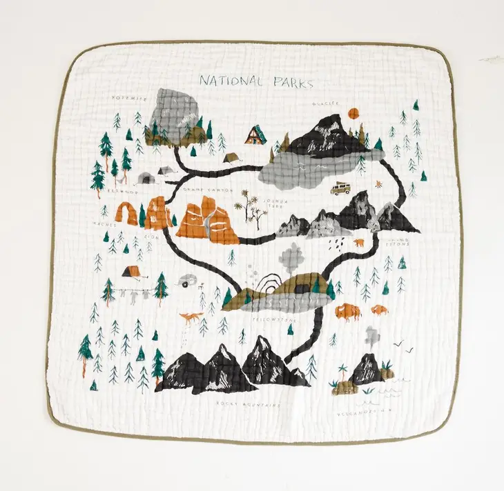 National Parks Cotton Muslin Baby Quilt