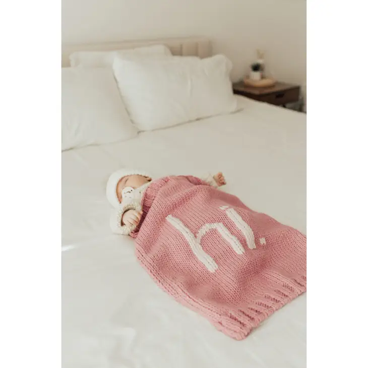 hi. Hand Knit Blanket in Rosy Pink - SewingSeams