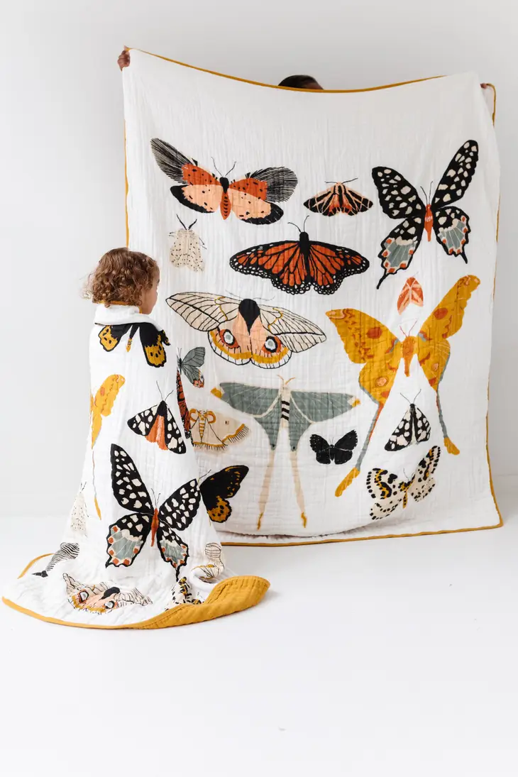 Butterfly Collector Cotton Muslin Throw - SewingSeams